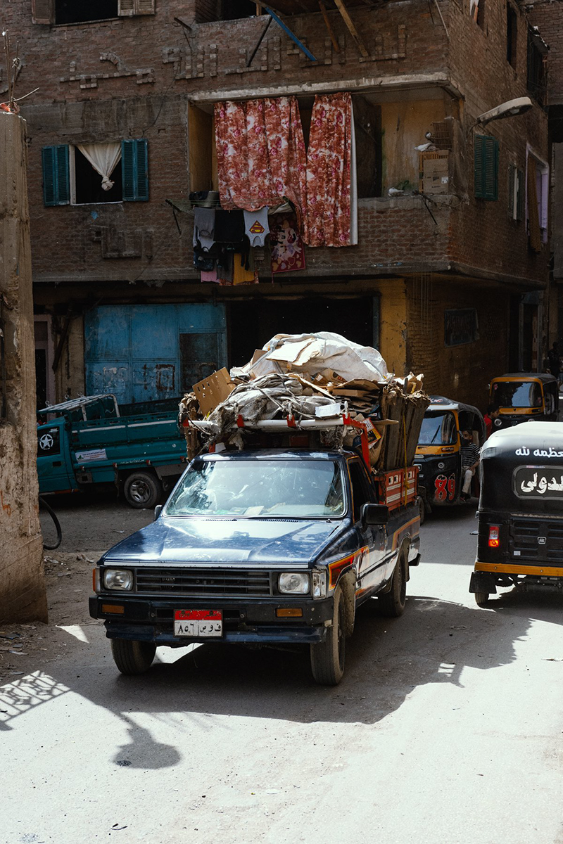 Plastik Säcke, Sack, Auto, Müll, Transporter, Kairo, Zabaleen