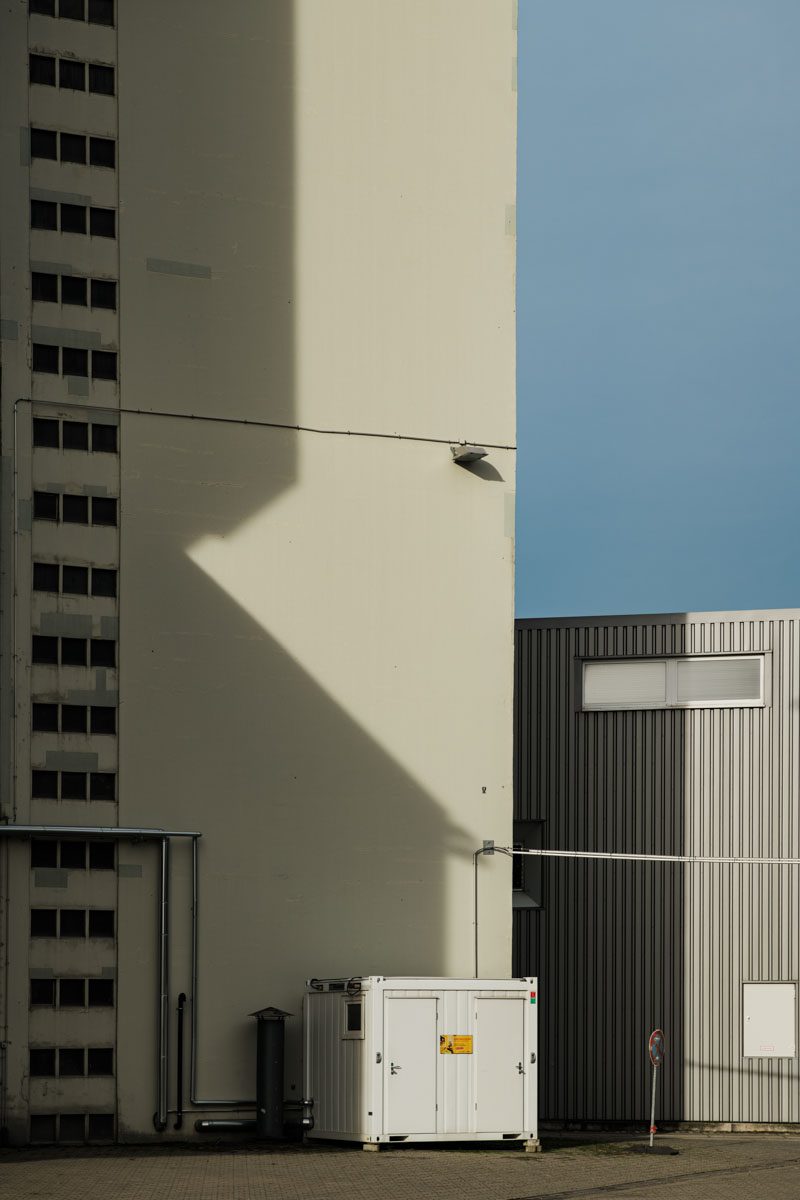 a building with a Box next to it