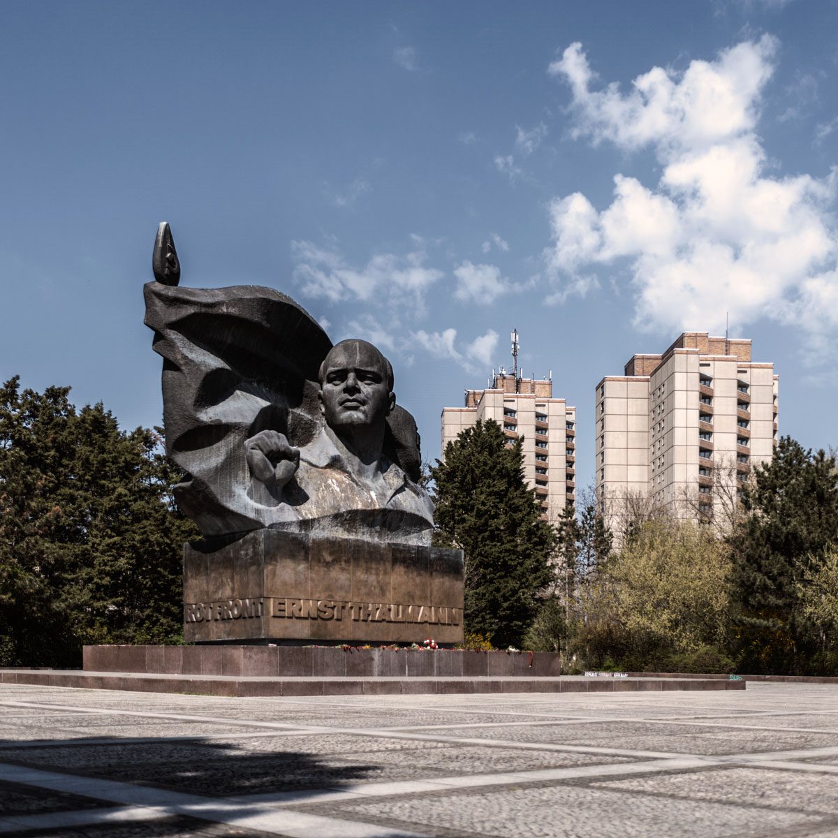 a statue of a person in a park