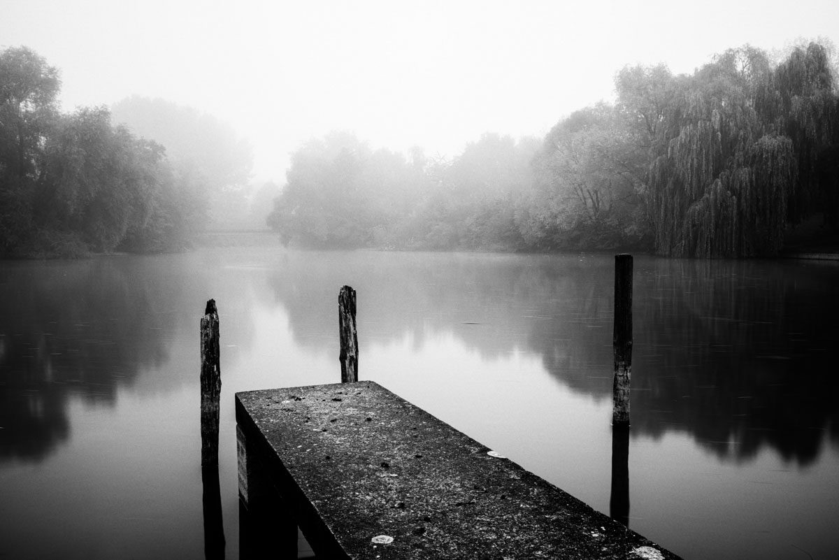 a dock on a lake